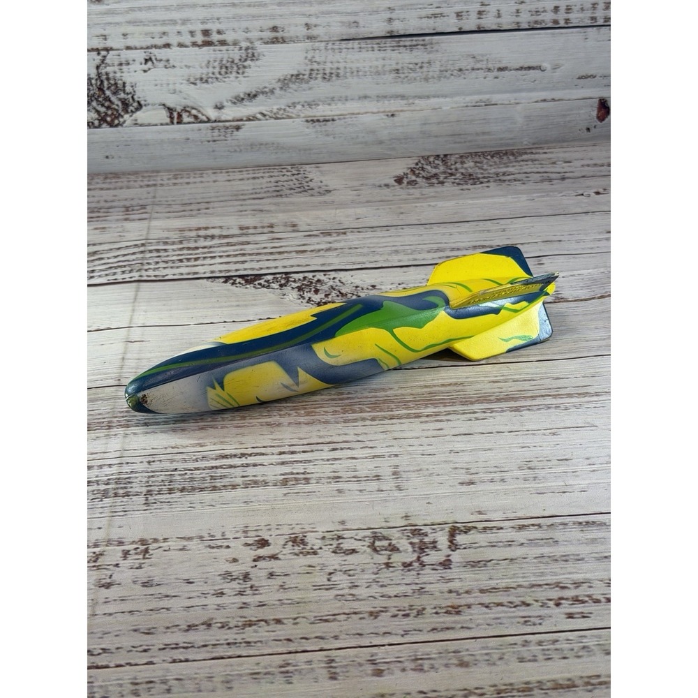 Vintage SwimWays TOYPEDO Gliding Torpedo Pool Dive Toy 11.5" Yellow Blue Green